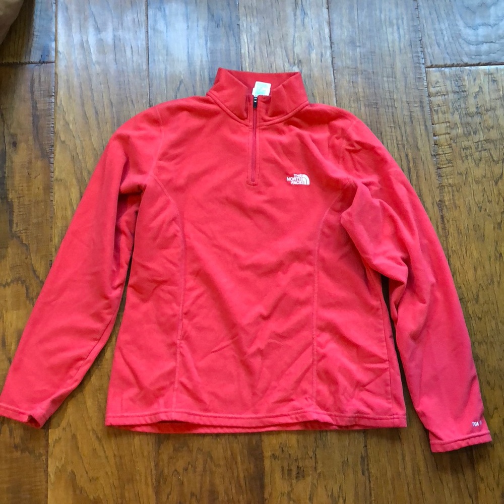 North face bright salmon fleece jacket